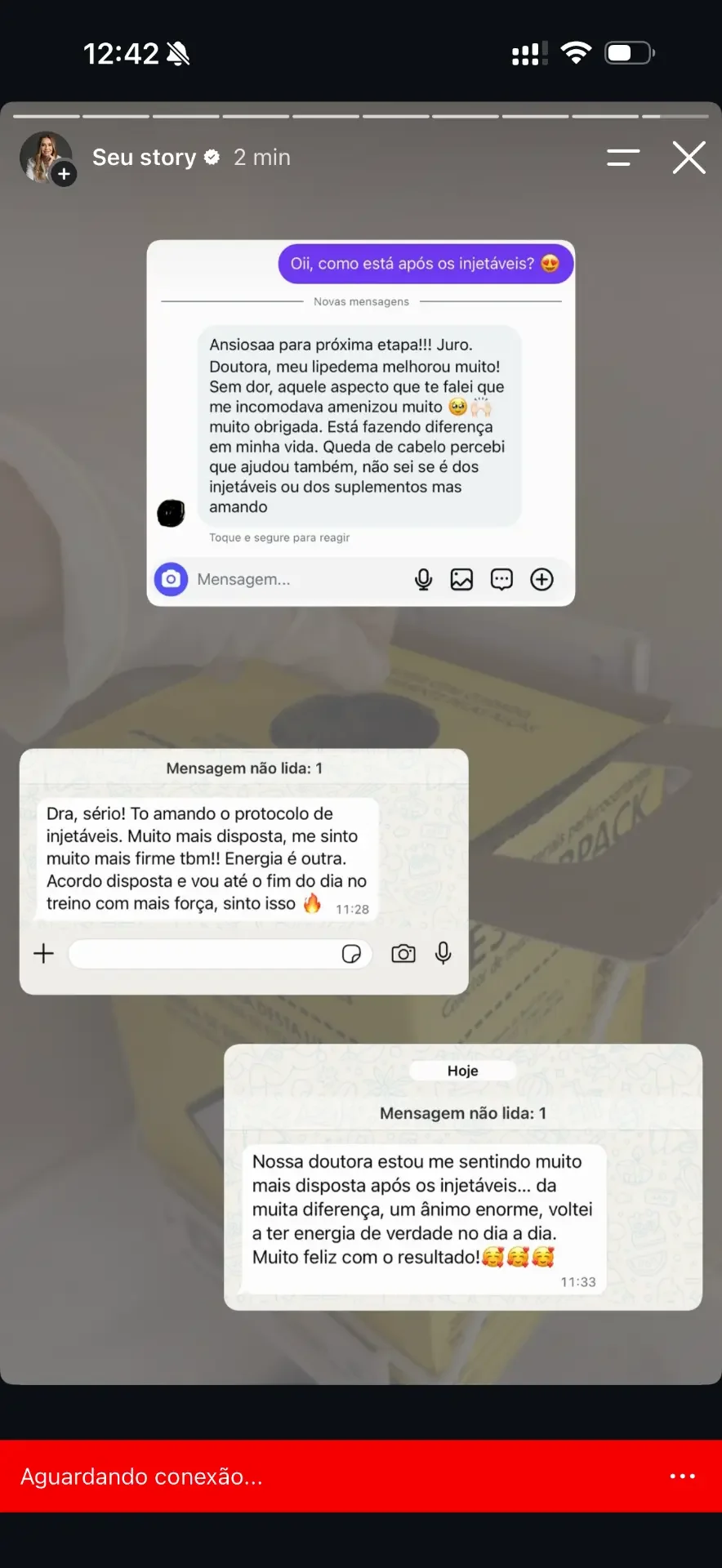 Mensagens de pacientes sobre disposição no dia a dia
